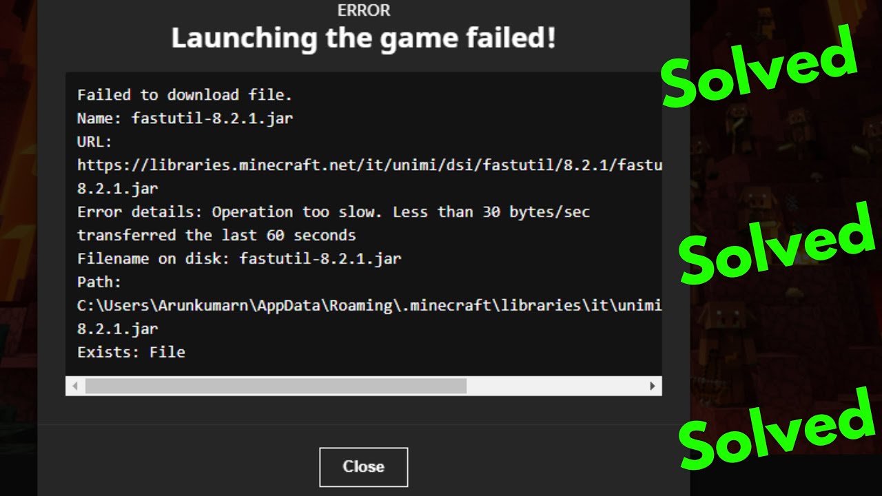 Failed launcher game