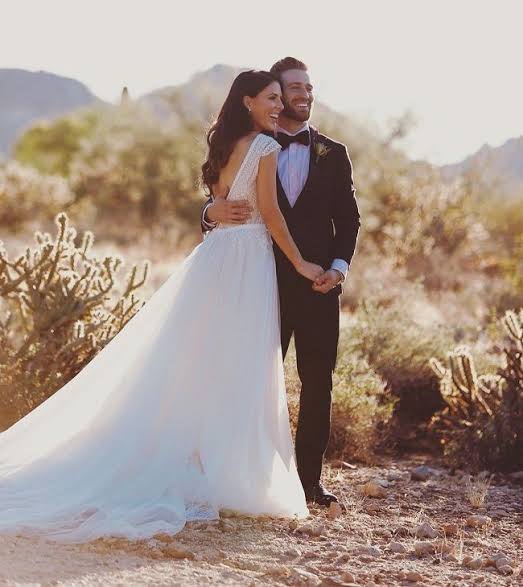 Joslyn Davis and her husband, Chris Irisi, on their wedding day. 