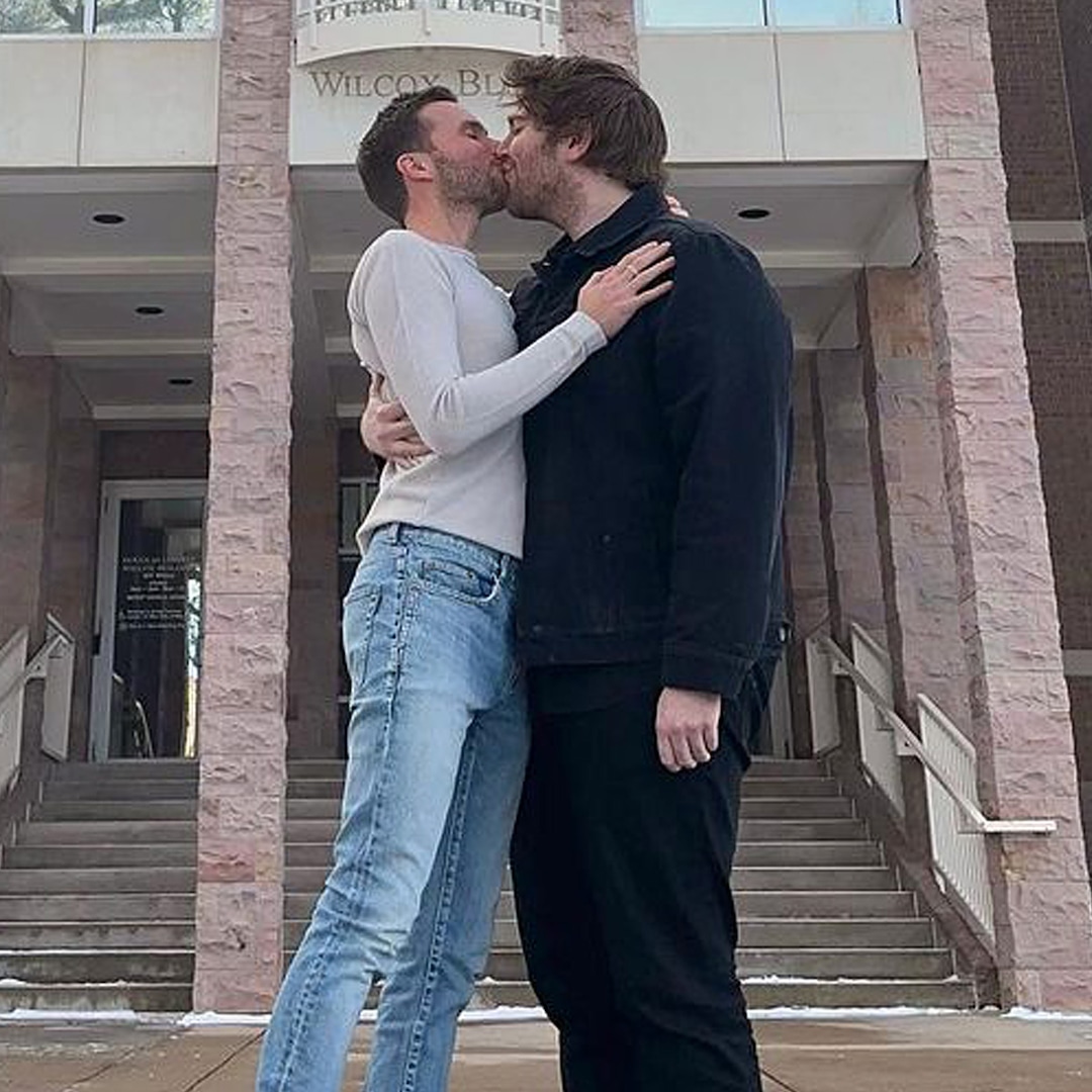 Shane Dawson and his long-term girlfriend cum husband, Ryland Adams in a photograph after their engagement proposal. 