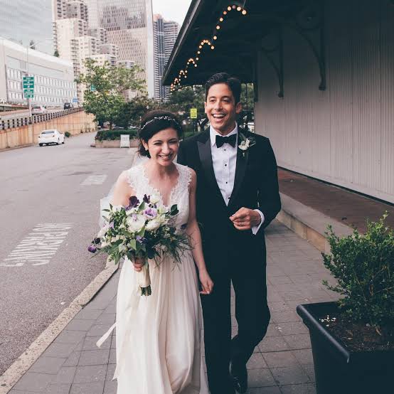 Image - Michael J. Knowles and his wife, Alissa Mahler, on their wedding day. 