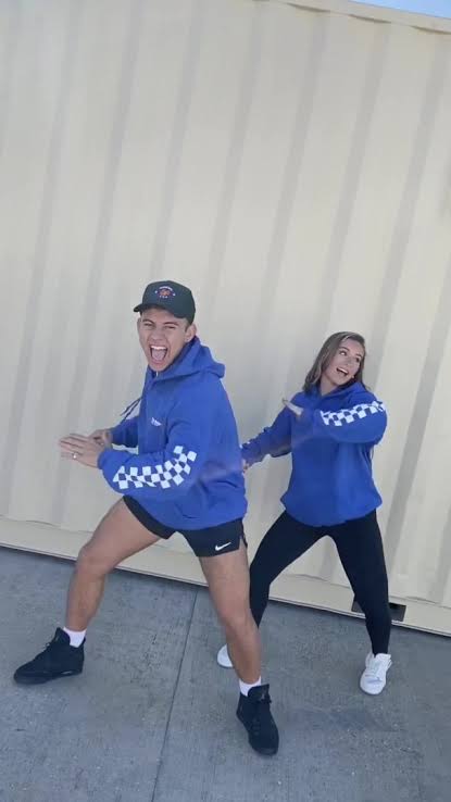 Cale-Saurage-and-his-sister-Riley-Saurage-doing-a-TikTok-challenge.-