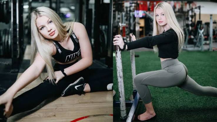 Maddie Lambert working out at the local gym.