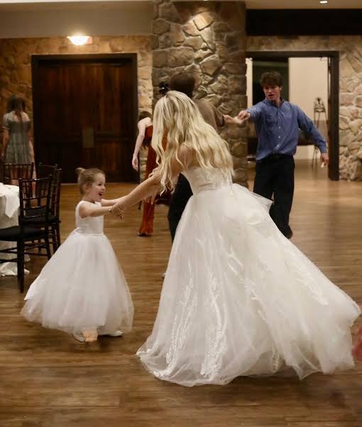 Maddie Lambert with her daughter, Everly Joy, on her wedding day. 