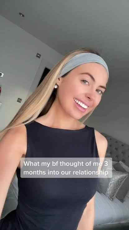 Image - Leanna Paul doing a POV TikTok about her boyfriend on TikTok in February 2023.