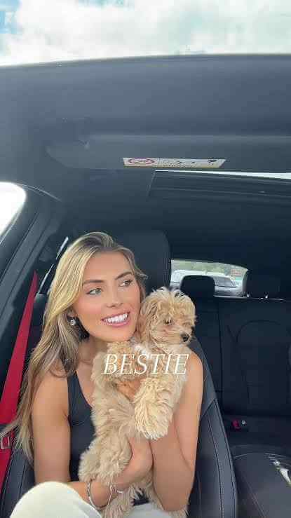 Image - Leanna Paul doing a day in the life vlog with her pet dog, Leo. 