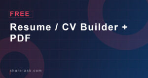 Resume / CV Builder + PDF
