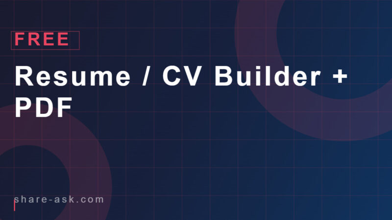 Resume / CV Builder + PDF 8 Resume / CV Builder + PDF 4.9 (180)