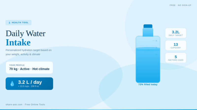 Water Intake Calculator